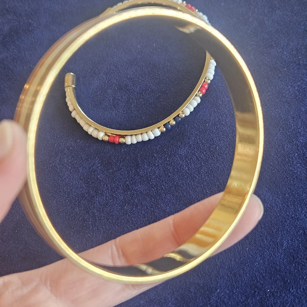 Vintage Goldtone and Multicolor Bangle Set
